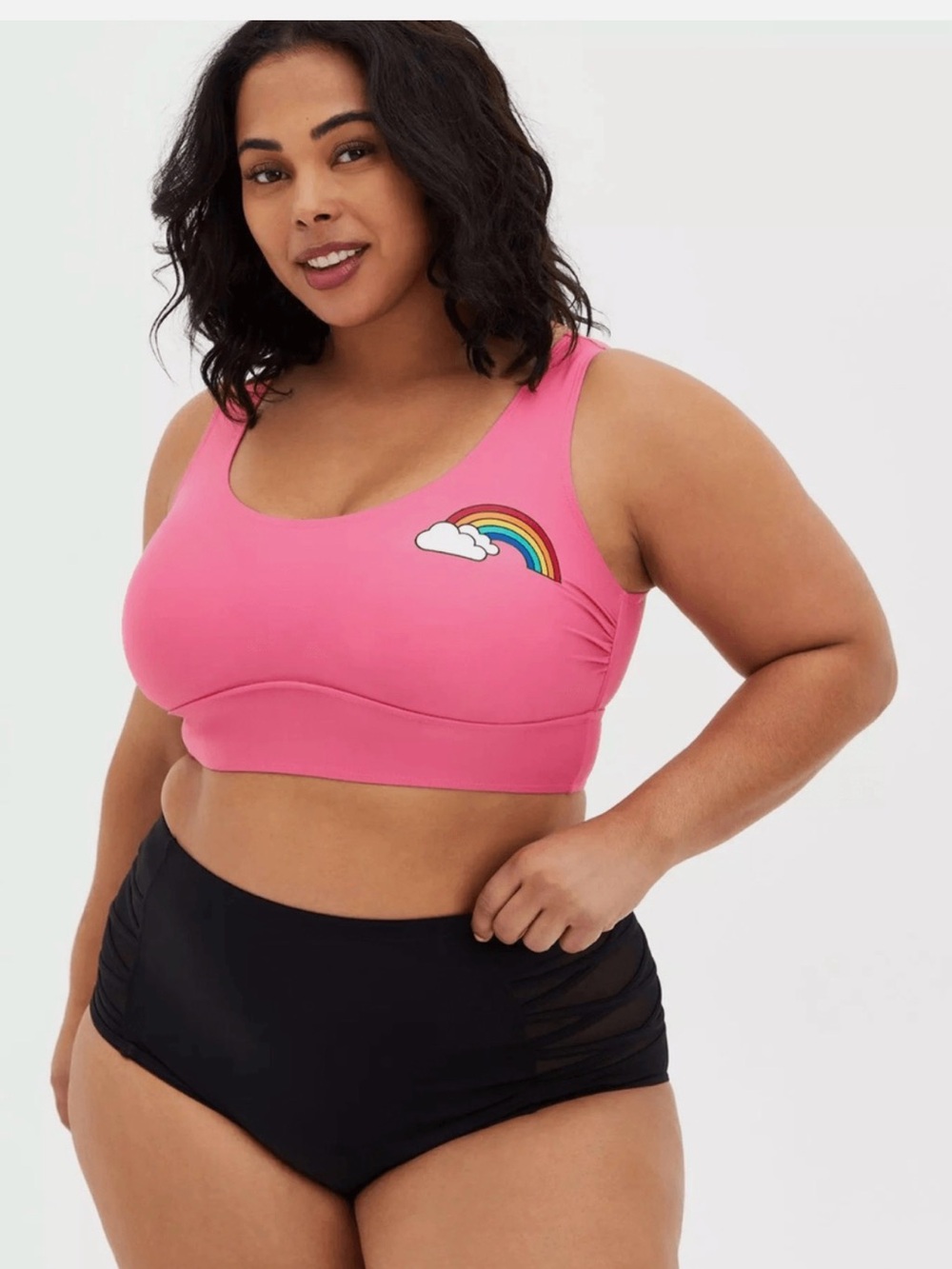torrid Pink Sports Bra with Rainbow Patch